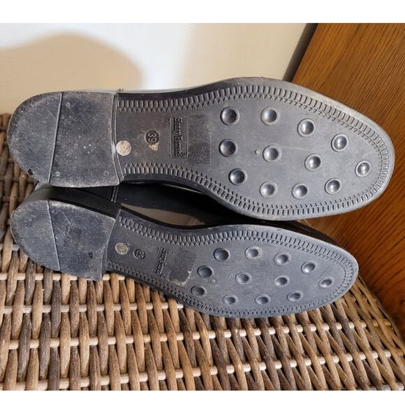 HENRY FERRERA Marsala Black Vegan Patent Leather Rain Boots 8 Waterproof Ankle - Picture 7 of 10